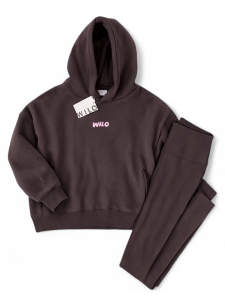 Wilo The Label Wellness Club Hoodie And Legging Active Set Brown Size S Nwt
